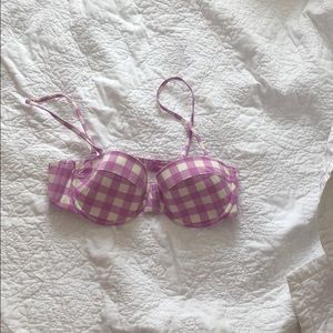 J Crew Pink Gingham Bikini Top